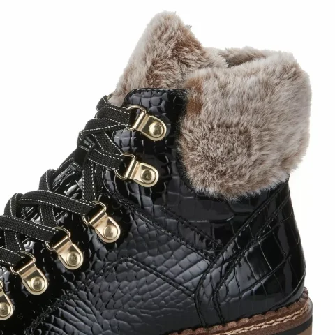 Дамски Кубинки TAMARIS – 1-26264-43-028 BLACK CROCO — снимка 4