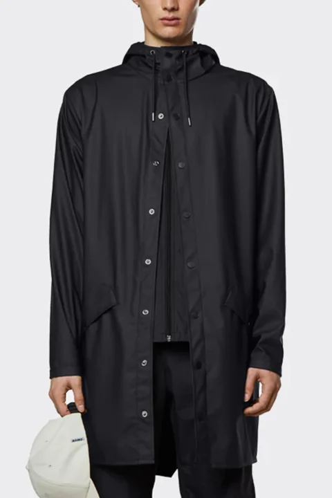 Unisex Яке Водоустойчиво Rains Long W3 12020 01 black — снимка 2