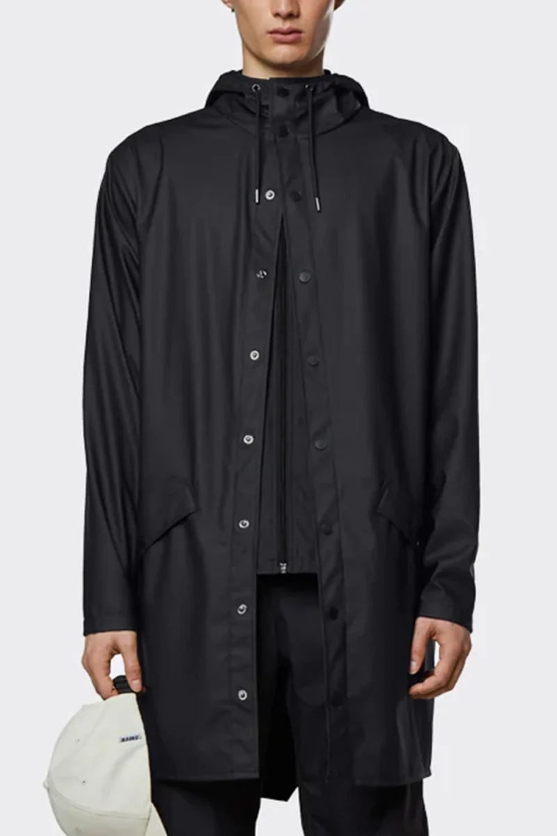 Unisex Яке Водоустойчиво Rains Long W3 12020 01 black — снимка 2