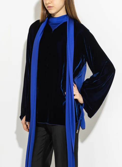 Блуза от кадифе и макси панделка Lanvin — снимка 2