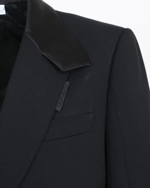 Satin Lapel Black Tailored Jacket — снимка 4