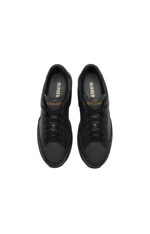 Leather and Nylon Harrow Sneakers in Black — снимка 2