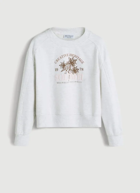 Суитшърт с принт Brunello Cucinelli Kids 4-6