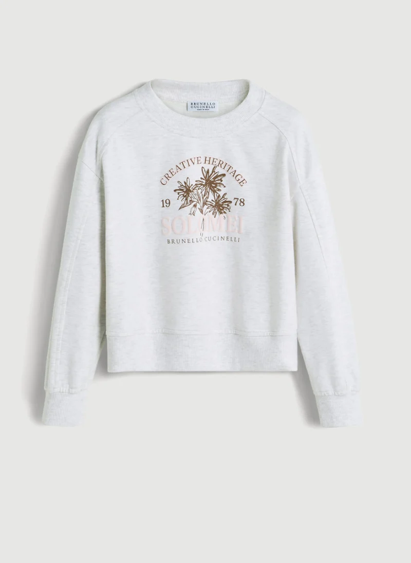 Суитшърт с принт Brunello Cucinelli Kids 4-6