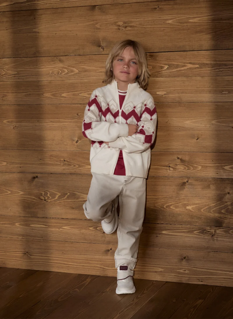 Блуза с апликиран джоб Brunello Cucinelli Kids 12-12+ — снимка 5