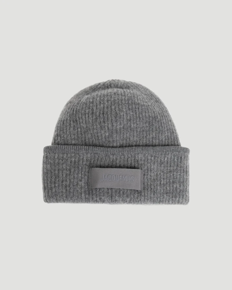 Ribbed Beanie in Grey