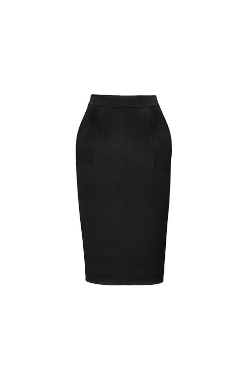 Cassandre Pencil Skirt in Padded Satin