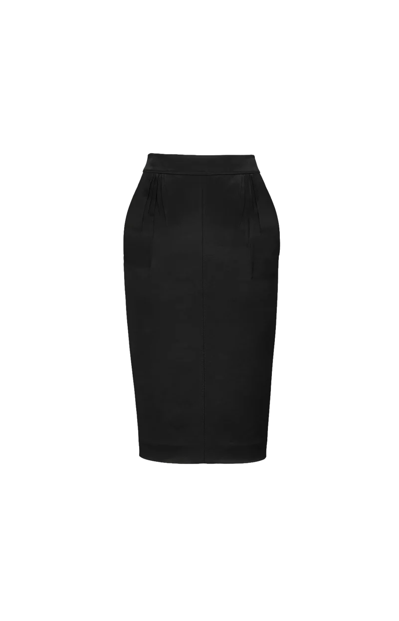Cassandre Pencil Skirt in Padded Satin