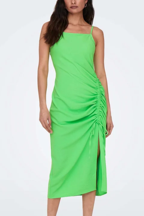 Рокля Onlmette Sl Midi Dress W Draped Wvn 15293493 14-0156 TCX summer green — снимка 2