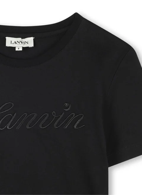 Тишърт с бродерия Lanvin Kids — снимка 3
