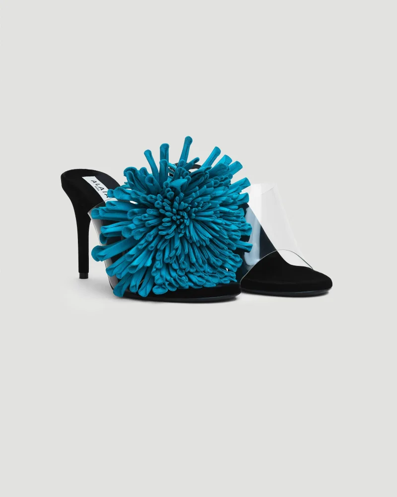 Asymetric Heel Sandals in Lambskin — снимка 3
