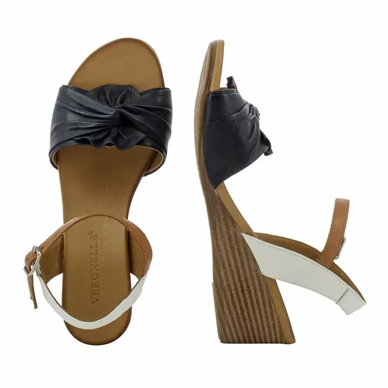 Дамски Сандали На Платформа VERONELLA – 030-88-1411 NAVY-WHITE-NEWTAN — снимка 5