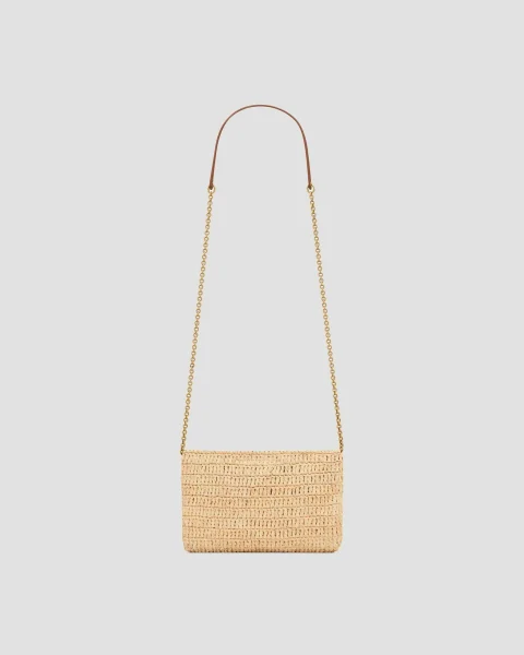 Cassandre Chain Pouch in Raffia — снимка 2