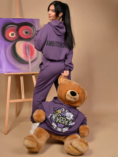 СУИЧЪР В ЛИЛАВ ЦВЯТ Purple cropped sweatshirt — снимка 6