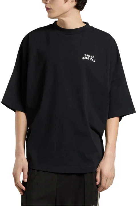 T-Shirt Palm Drift Back Over PAMAA005JR003-1003 black-off white
