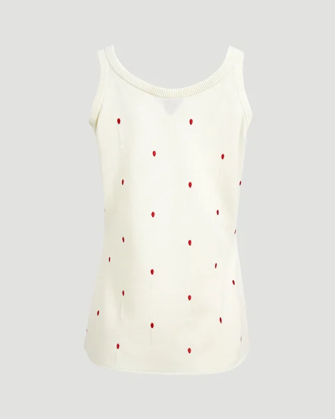 Cotton Embroidered Matches Tank Top — снимка 2