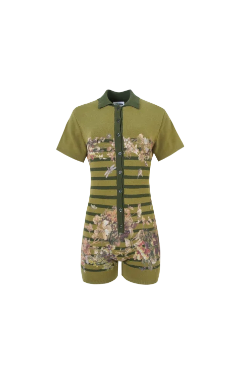 Pique Polo Neck Overall