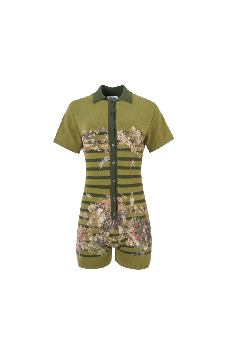 Pique Polo Neck Overall