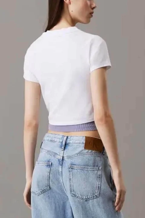 T-Shirt Clean Cropped Short Sleeve Tee J20J225237 YAA brilliant white — снимка 2