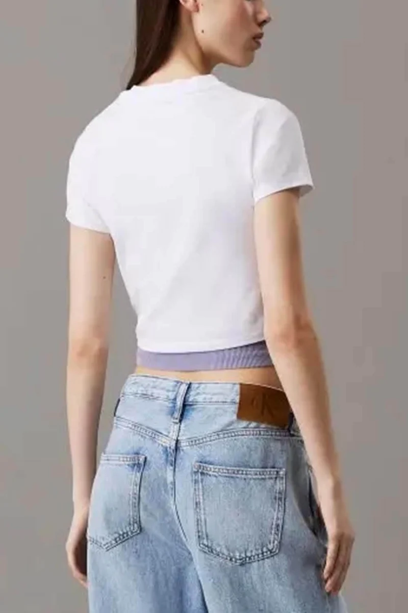 T-Shirt Clean Cropped Short Sleeve Tee J20J225237 YAA brilliant white — снимка 2