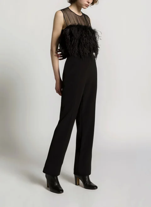 Топ с апликирани пера Alberta Ferretti — снимка 2