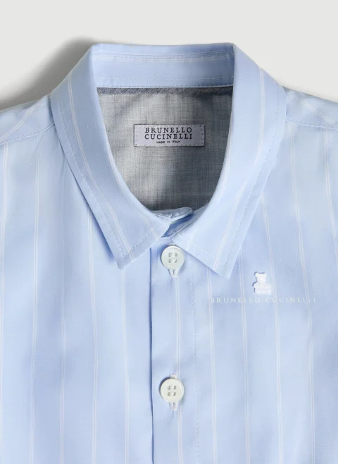 Раирана риза с бродерия Brunello Cucinelli Kids 12-18M — снимка 2