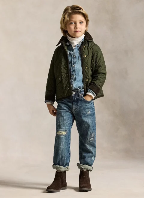 Капитонирано яке с контрастни детайли Ralph Lauren Kids 2-7 — снимка 3