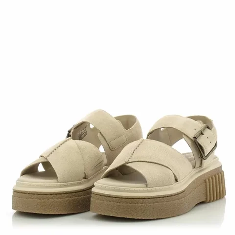 Дамски Сандали На Платформа CLARKS – 26181202 EVAMAR WISH ECRU SUEDE — снимка 2