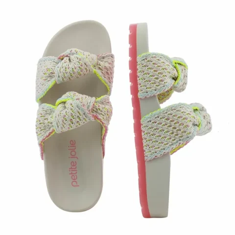 Дамски Плажни Чехли PETITE JOLIE – PJ7315 KNIT FLAT OFF WHITE — снимка 5
