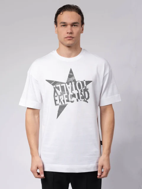 Бяла овърсайз тениска GREY STAR M