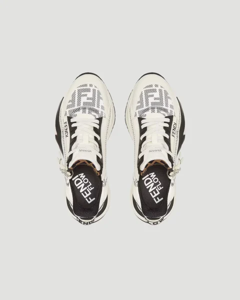 Fendi Flow Sneakers in White FF Lycra® — снимка 4