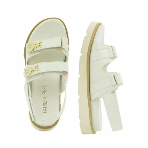 Сандали Момичета PATRIZIA PEPE – PPJ243.06 BIANCO/PLATINO — снимка 5