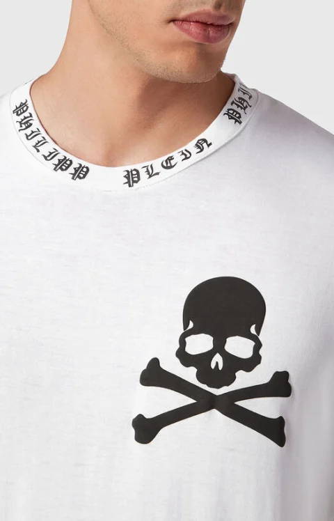 Бяла тениска с принт SKULL & BONES — снимка 3