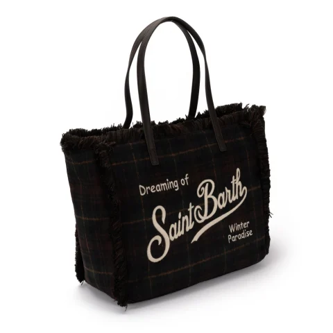 Дамска чанта Vanity Tartan SAINT BARTH — снимка 5