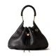 Дамска черна чанта Collier Hobo Bag BORBONESE — снимка 2