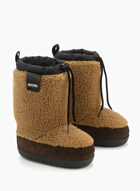 Ботуши с детайли от велур Moschino Kids — снимка 2