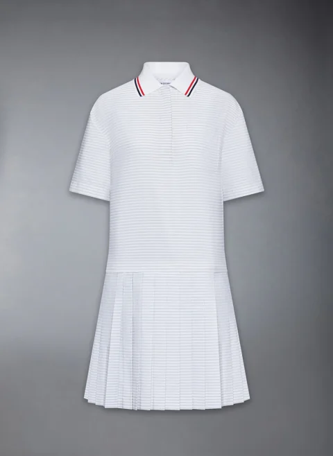 Рокля-риза с райе Thom Browne — снимка 4