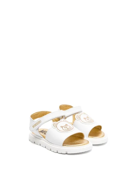 Сандали апликирани с мъниста Moschino Kids