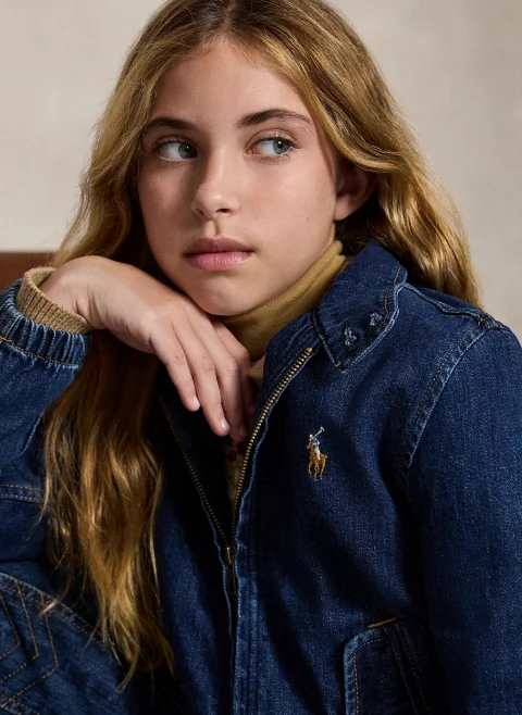 Яке от деним с бродерия Ralph Lauren Kids 7-10 — снимка 3