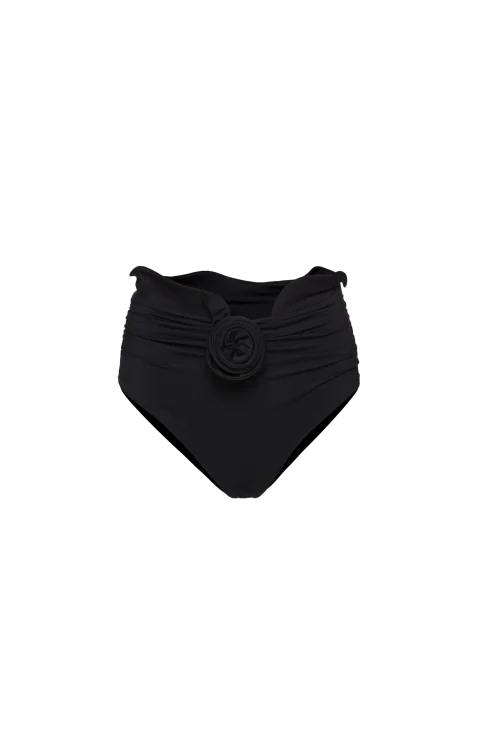 Sculpted Waist Swim Bottom in Black