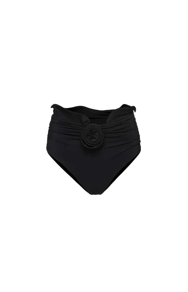 Sculpted Waist Swim Bottom in Black