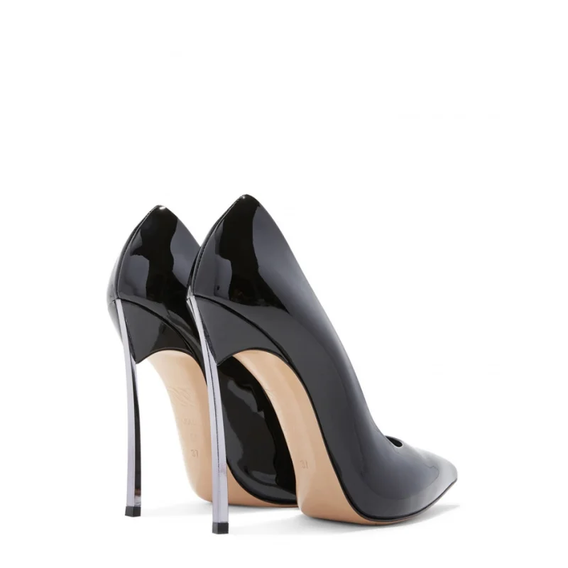 Дамски черни обувки с ток "Blade" Casadei — снимка 7