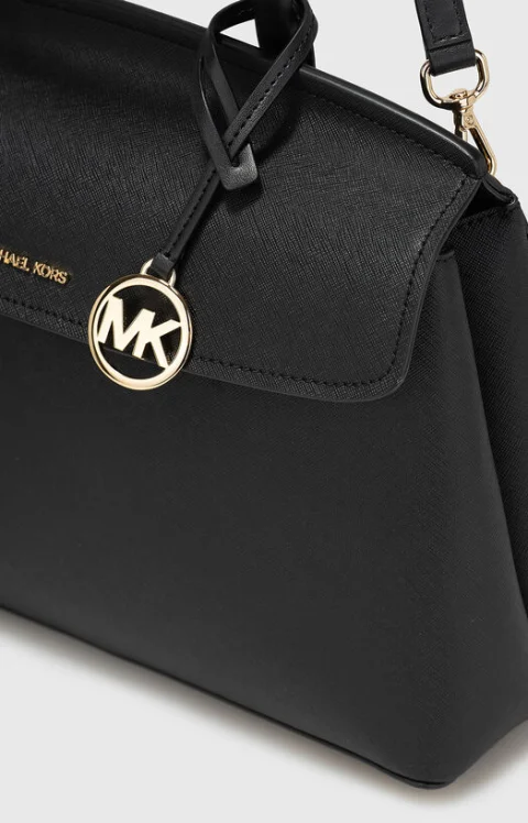 Черна чанта MD TH SATCHEL от естествена кожа — снимка 4