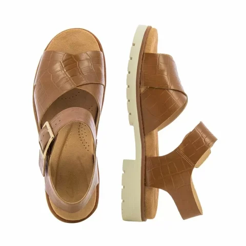 Дамски Равни Сандали CLARKS – 26176323 ORINOCO CROSS TAN INTEREST — снимка 4