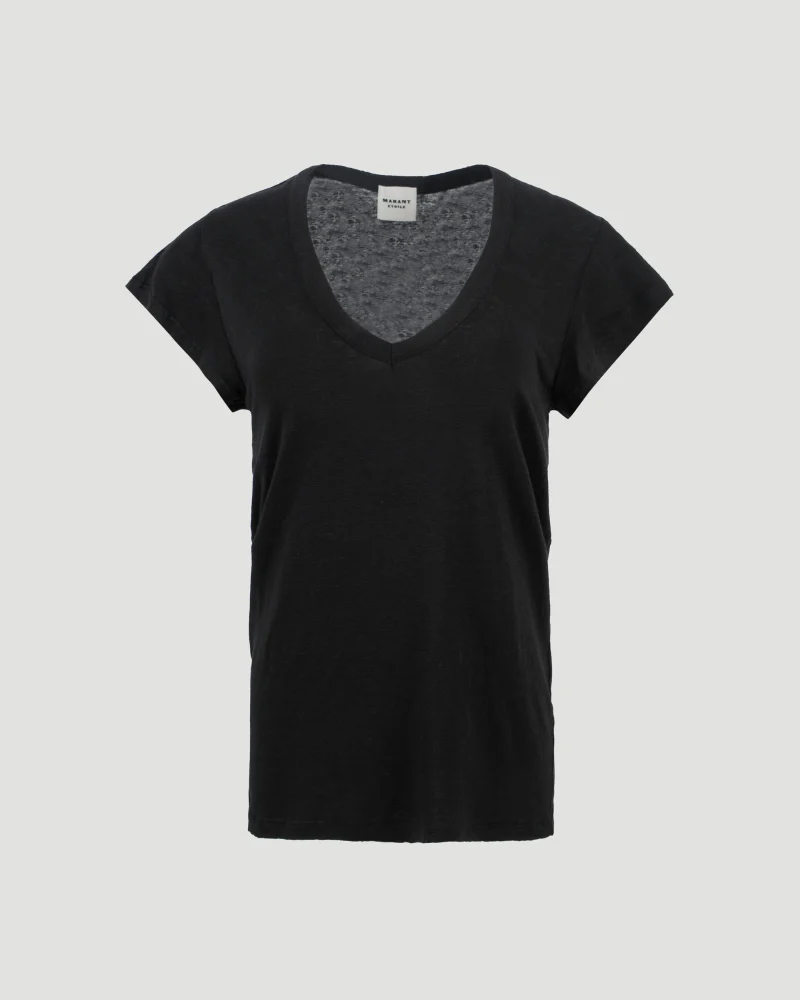 Linen T-Shirt in Black