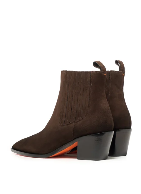 Велурени боти с ток Santoni — снимка 3