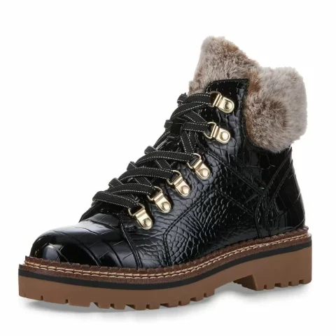 Дамски Кубинки TAMARIS – 1-26264-43-028 BLACK CROCO — снимка 3
