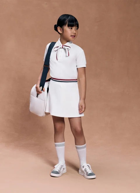 Полошърт с панделка Brunello Cucinelli Kids 8-10 — снимка 5