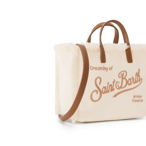 Дамска бяла чанта Mini Vanity SAINT BARTH — снимка 7