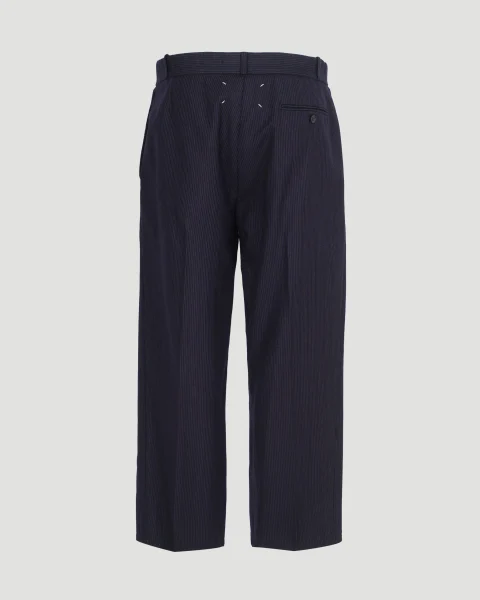 Pinstripe Wool Trousers — снимка 3